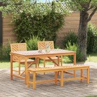 Berkfield Home 4 Piece Garden Dining Set Solid Wood Acacia in Brown
