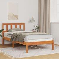 Berkfield Home with Headboard Wax brown 75 x 190 cm Solid pine wood