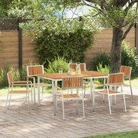 Berkfield Home 7 Piece Garden Dining Set Solid Wood Acacia in Brown