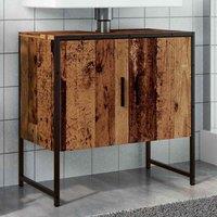 Berkfield Home Bathroom Sink Cabinet Old Wood 60x33x60 cm Engineered Wood in Brown | Size: 60 x 33 x 60 cm