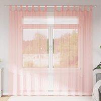 Berkfield Home Voile Curtains with Rod Pockets 2 pcs Pink