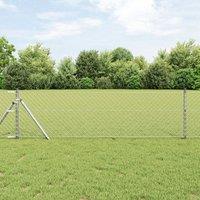 Berkfield Home Chain Link Fence 0.4x10 m Galvanised Steel