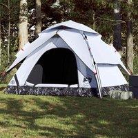 Berkfield Home Camping Tent Dome 5-Person White Blackout Fabric Quick Release