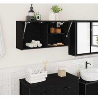 Berkfield Home Bathroom Wall Cabinet Black 80x25x40 cm Engineered Wood | Size: 80 x 25 x 40 cm