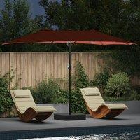 Berkfield Home Garden Parasol Folding Terracotta 385 x 209 x 244 cm Fabric