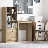 Berkfield Home Computer Desk Sonoma oak Engineered wood 60 x 40 x 76 cm in Brown