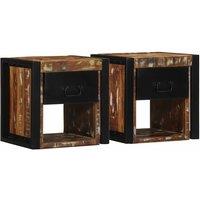 Berkfield Home Bedside Cabinets 2 pcs Multicolour 40x35x40 cm Solid Wood Reclaimed | Size: 40 x 35 x 40 cm