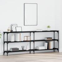 Berkfield Home Console Table Black Oak 200x29x75 cm Engineered Wood | Size: 200 x 29 x 75 cm
