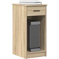 Berkfield Home Computer Tower Stand with Drawer Sonoma Oak 35x45x77 cm in Brown | Size: 35 x 45 x 77 cm
