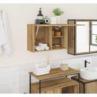 Berkfield Home Bathroom Wall Cabinet Artisan Oak 60x25x40 cm Engineered Wood in Brown | Size: 60 x 25 x 40 cm
