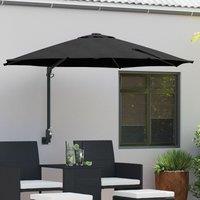 Berkfield Home Patio Umbrella Black Polyester, Powder-Coated Steel Large
