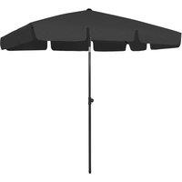Berkfield Home Beach Umbrella Black 200x125 cm