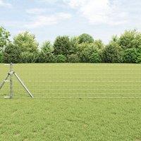 Berkfield Home Euro Fence with 7 Posts 0.8x10 m Galvanised Steel in Silver