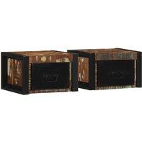 Berkfield Home Bedside Cabinets 2 pcs Multicolour 40x35x25 cm Solid Wood Reclaimed | Size: 40 x 35 x 25 cm