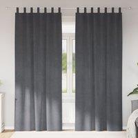Berkfield Home Blackout Curtains with Hanging Loops 2 pcs Super Light Grey Velvet