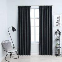 Berkfield Home Blackout Curtains with Hooks 2 pcs Anthracite 140x245 cm