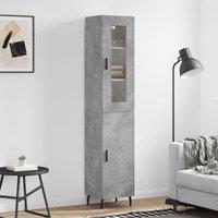 Berkfield Home Highboard Concrete Grey 34.5x34x180 cm Engineered Wood
