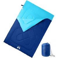 Berkfield Home Double Sleeping Bag with Pillows for Adults Camping 3-4 Seasons in Blue