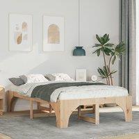 Berkfield Home Floor Bed Frame with Storage Brown 120 x 190 cm Pine wood