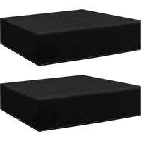 Berkfield Home Garden Furniture Covers 2 pcs 8 Eyelets 200x200x70 cm in Black | Size: 200 x 200 x 70 cm