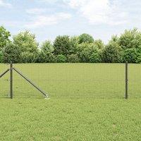 Berkfield Home Welded Wire Fence with 13 Spike Posts Grey 0.4x50 m Steel