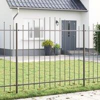 Berkfield Home Fence Panel with Spike Arch Grey Steel 125cm x 170cm Collapsible | Size: 125 cm x 170 cm