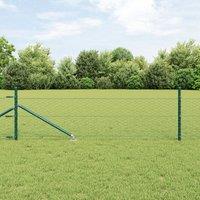 Berkfield Home Fencing Set Set of 2 Forest green Galvanized steel 25 x 0.5 m