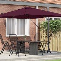 Berkfield Home Cantilever Umbrella Bordeaux Red Polyester, Steel Large