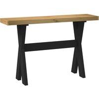 Berkfield Home Console Table NOAIN X-Shaped Legs 120x30x75 cm Solid Wood Pine in Brown | Size: 120 x 30 x 75 cm