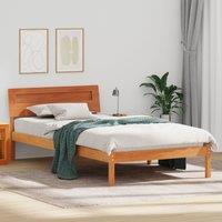 Berkfield Home with LED Strip Lights with Headboard Wax brown 75 x 190 cm Solid pine wood