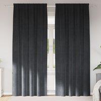Berkfield Home Blackout Curtains with Top Tape 2 pcs Light Grey Velvet