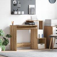 Berkfield Home Oak Computer Desk Artisan Oak Particle board Medium Storage in Brown