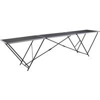Berkfield Home Folding Pasting Table MDF & Aluminium 300x60x78 cm in Black | Size: 300 x 60 x 78 cm