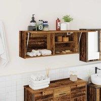 Berkfield Home Bathroom Wall Cabinet Old Wood 100x25x40 cm Engineered Wood in Brown | Size: 100 x 25 x 40 cm