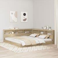 Berkfield Home Storage Headboard with Shelf Sonoma oak 200 cm Engineered wood in Brown