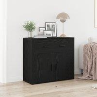 Berkfield Home Sideboard Black Oak 80x33x70 cm Engineered Wood | Size: 80 x 33 x 70 cm