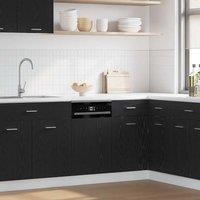 Berkfield Home Dishwasher Panel Lyon Black Oak 45x1.5x67 cm Engineered Wood
