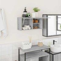 Berkfield Home Bathroom Wall Cabinet Grey Sonoma 60x25x30 cm Engineered Wood | Size: 60 x 25 x 30 cm