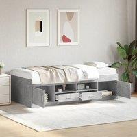 Berkfield Home Daybed with Drawers without Mattress Concrete Grey 90x200 cm