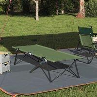 Berkfield Home Folding Sun Bed with Carry Bag Army Green 600D Oxford Fabric