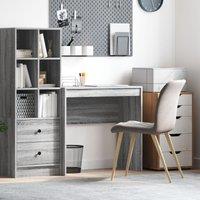 Berkfield Home Writing Desk Grey sonoma Engineered wood 80 x 40 x 76 cm Simple