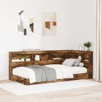 Berkfield Home Storage Headboard with Shelf Smoked oak 80 cm Engineered wood in Brown