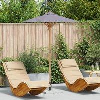 Berkfield Home Garden Parasol Dark Grey 150x210 cm Bamboo