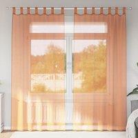 Berkfield Home Voile Curtains with Rod Pockets 2 pcs Terracotta in Brown