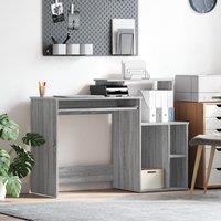 Berkfield Home Desk with Storage Grey Sonoma 120.5x44x88.5 cm Engineered Wood