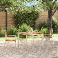 Berkfield Home Stackable Garden Chairs 2 pcs Solid Wood Teak&Stainless Steel in Brown