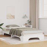 Berkfield Home Floor Bed Frame with Storage White 80 x 210 cm Wood