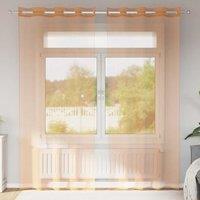 Berkfield Home Voile Curtains with Grommets 2 pcs Terracotta in Brown