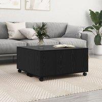 Berkfield Home Coffee Table Black oak 75 x 75 x 38 cm Engineered wood
