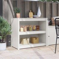 Berkfield Home Outdoor Kitchen Cabinet White 106x55x92 cm Solid Wood Pine | Size: 106 x 55 x 92 cm